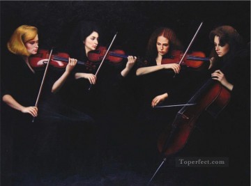Chen Yifei Painting - String Quartet Chinese Chen Yifei